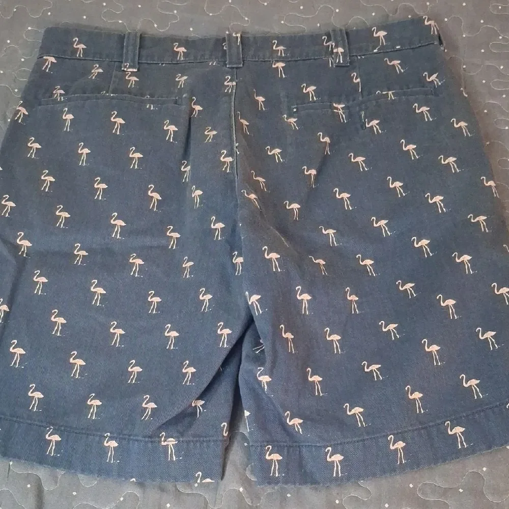 J. Crew Gramercy Navy Flamingo Pattern Men's Shorts size 31W